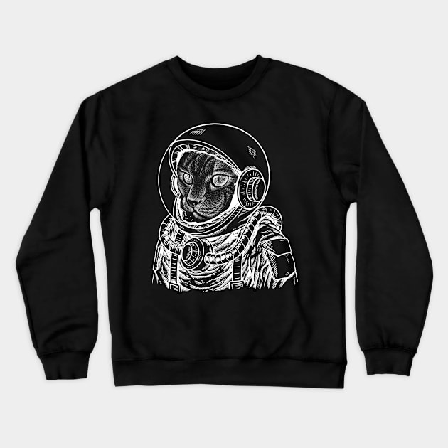 Cat Astronaut Crewneck Sweatshirt by MintaApparel